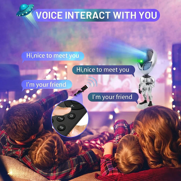 Talking Alien Star Galaxy Projector With Timer And Remote Control & Voice Function